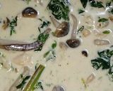 ほうれん草と茸のチーズクリームスパソース作り方7写真
