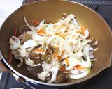 花びらたけの卵とじ丼作り方3写真
