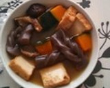 厚揚げとかぼちゃとこんにゃくの煮物作り方5写真