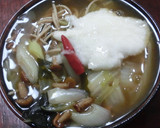 白菜ときのこのピリ辛トロ旨あんかけ蕎麦作り方7写真