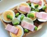 卵とベーコンの海苔わさびチーズトースト作り方3写真