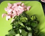 小松菜と魚肉ソーセージの簡単チャーハン作り方1写真