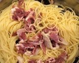 パンチェッタと黒オリーブのパスタ作り方3写真
