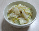 白菜とハムのはちみつ味噌おかか和え作り方4写真