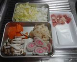 【お雑煮の材料で】お雑煮風スパゲッティ作り方1写真