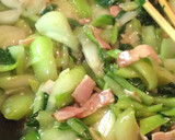 ちんげん菜とベーコンの塩麹炒め♪作り方4写真