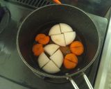 野菜と厚揚(さつま揚げ)の簡単煮物作り方1写真