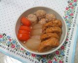 野菜と厚揚(さつま揚げ)の簡単煮物作り方4写真