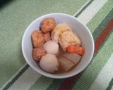 野菜と厚揚(さつま揚げ)の簡単煮物作り方5写真
