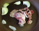 簡単ランチ♡豚コマのケチャップマヨ丼作り方1写真