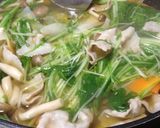 豚バラと水菜の簡単鍋作り方7写真
