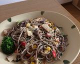 相性抜群！おそばでクリームパスタ作り方6写真