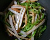 ﾋﾟｰﾏﾝとひら天の炒めもの作り方3写真