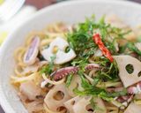 イカと蓮根のアンチョビパスタ作り方6写真