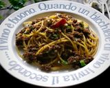 ヨシダソースで☆バター風味のそぼろパスタ作り方3写真