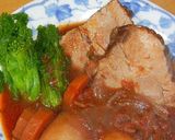 豚肩ロース肉塊の赤ワイン＆赤味噌煮作り方10写真