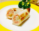 春巻きの皮で♥︎お餅とめんたいことチーズ作り方5写真