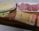 簡単♡白菜とベーコンと油揚げの白だし煮作り方1写真