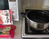 早業7分簡単！明太子パスタ半熟卵のっけ❤作り方1写真