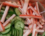 ﾔﾐﾂｷ(^^きゅうりとｶﾆｶﾏの酢の物作り方2写真