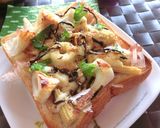 ヤングコーンとちくわの塩昆布トースト作り方6写真