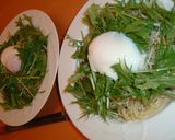 しらすと水菜のパスタ温泉卵添え作り方7写真