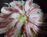 土鍋で千切り野菜と豚バラ肉の重ね蒸し作り方2写真