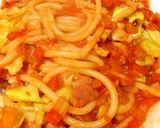 キャベツとベーコンのトマトソースパスタ作り方6写真