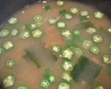 とろ〜り♪なめことオクラのお味噌汁作り方3写真