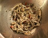 茹で鶏で☆梅、胡麻、大葉の和風パスタ作り方3写真