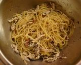 茹で鶏で☆梅、胡麻、大葉の和風パスタ作り方4写真
