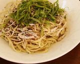 茹で鶏で☆梅、胡麻、大葉の和風パスタ作り方5写真