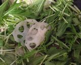 鯖缶と水菜とれんこんのパスタ作り方5写真