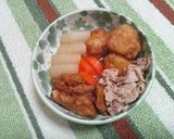 野菜と厚揚(さつま揚げ)の簡単煮物作り方6写真