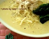 あつあつ！クリーミー豆乳胡麻チーズうどん作り方5写真