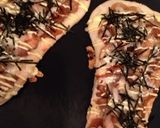 簡単♪照り焼きチキンのナンピザ作り方4写真