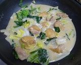 鶏肉と白菜ほうれん草のミルク煮作り方5写真