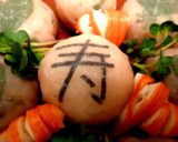 お祝い事に♪文字入れ生ハム手まり寿司作り方3写真