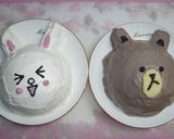 市販ロールケーキでラインキャラケーキ♪作り方4写真