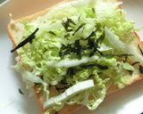 白菜＆粉わかめ＆味付けたらのトースト作り方6写真