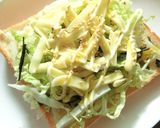白菜＆粉わかめ＆味付けたらのトースト作り方7写真
