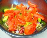 たことアボカドの冷製オリーブパスタ☆作り方5写真