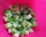 ブロッコリーの芯で大豆サラダ作り方1写真
