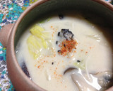 牡蠣と白菜・きのこの重ね煮豆乳スープ作り方10写真