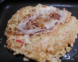 豪快！豚ステーキ肉でお好み焼き作り方8写真