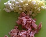 白菜とベーコンの炒飯☻作り方1写真