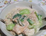 チンゲン菜と鶏胸肉のクリーム煮作り方10写真