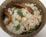 山菜ごはんdeしらす丼作り方3写真