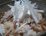 簡単一人暮らし）お肉と葱の混ぜバターご飯作り方4写真