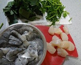 海老と帆立とほうれん草のパスタ作り方2写真